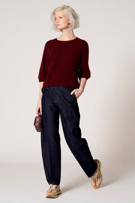 Pull à col rond - bordeaux