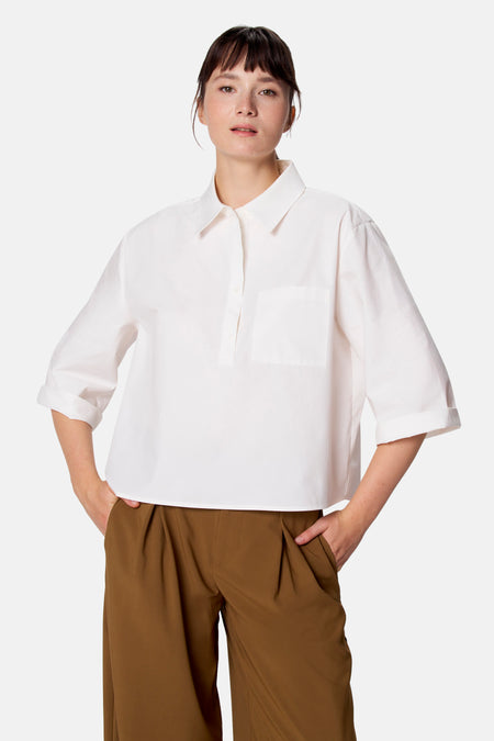 Blouse à manches 3/4 - blanc