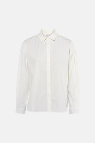 Chemisier blanc à manches longues de Clouds of Fashion, avec un col classique et une fermeture boutonnée.