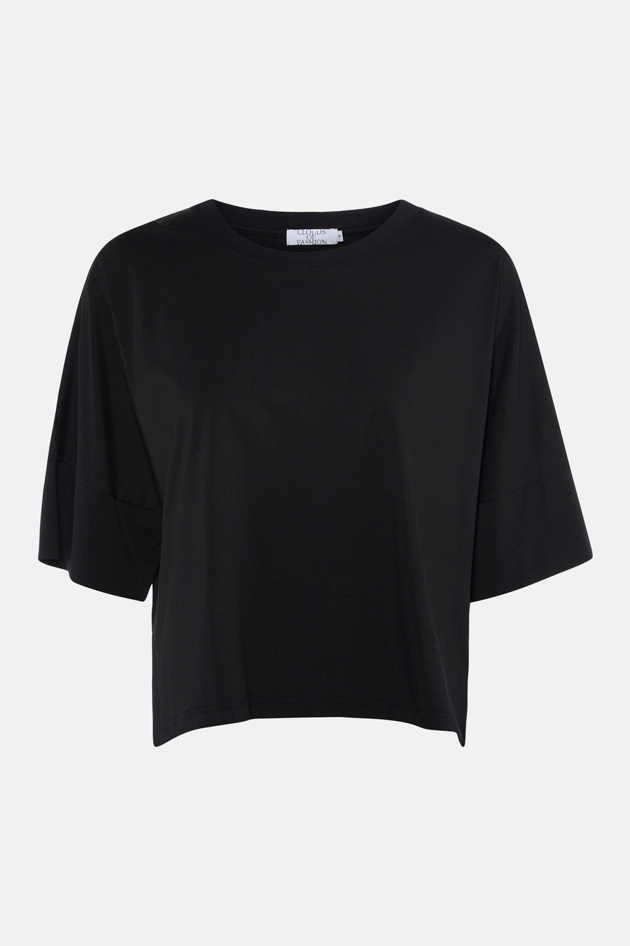 T-shirt noir à manches courtes de Clouds of Fashion, coupe décontractée.