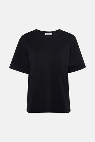 T-shirt noir à manches courtes de Clouds of Fashion, tissu uni et col rond.