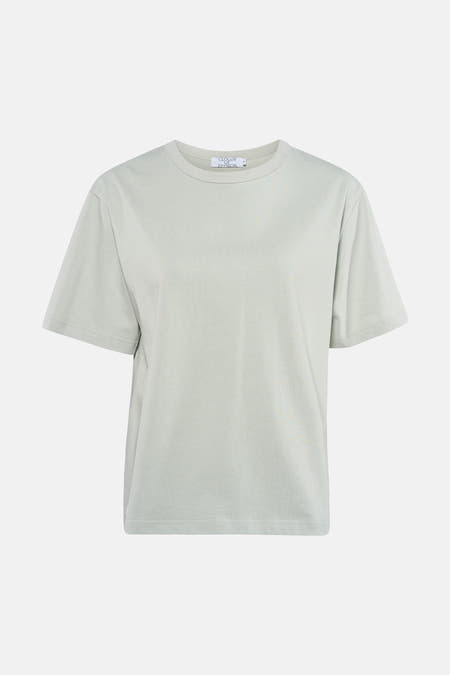 Blauw T-shirt met korte mouwen van Clouds of Fashion, effen kleur, met ronde hals.