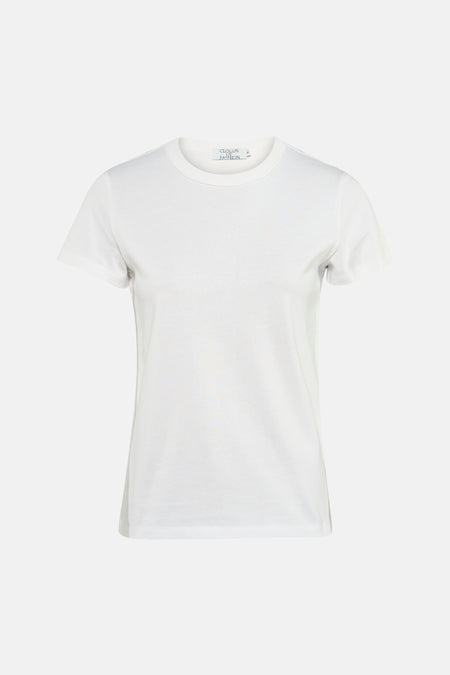 Wit T-shirt met korte mouwen van Clouds of Fashion, klassiek model met ronde hals.