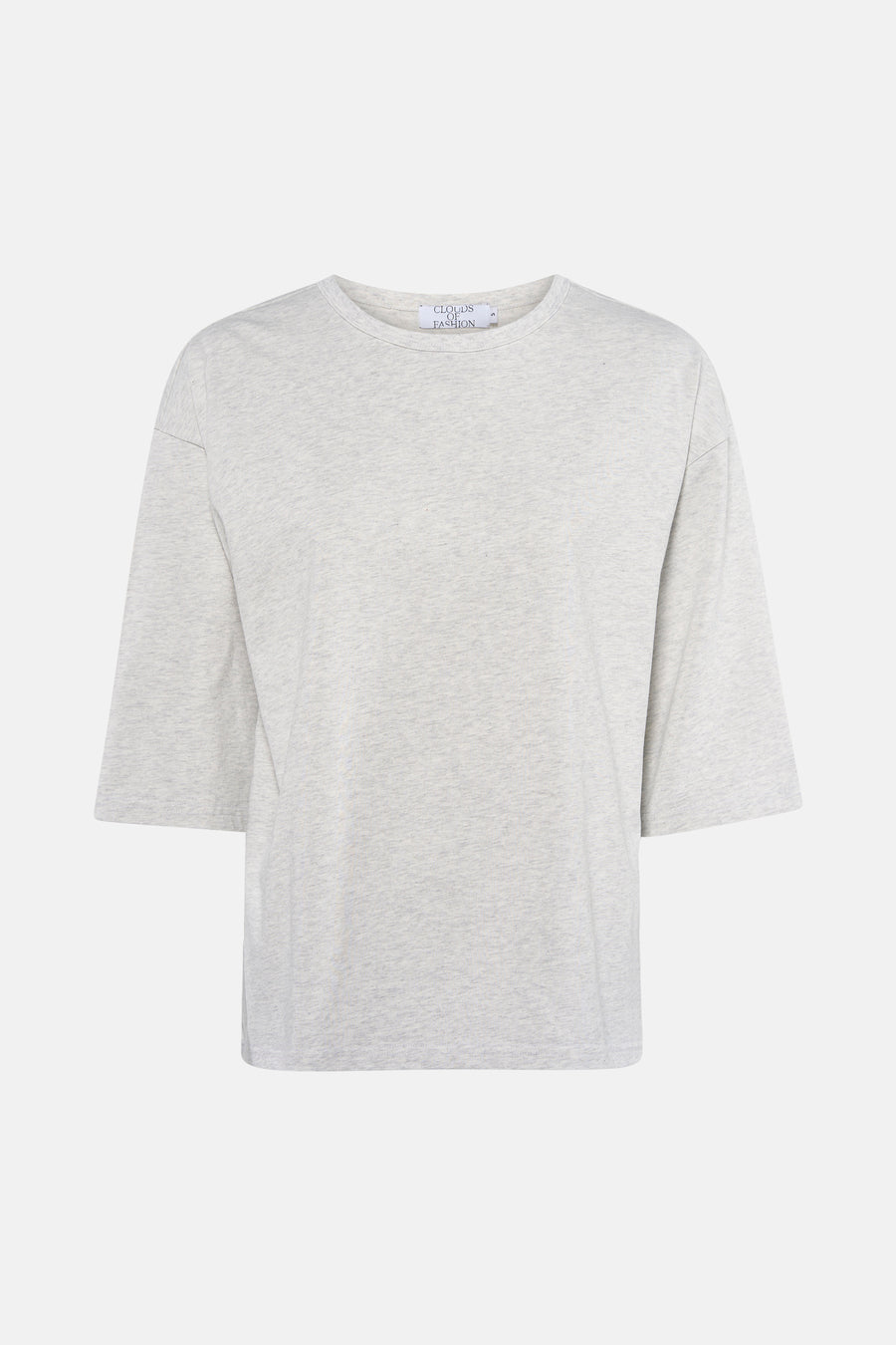 T-shirt gris à manches courtes de Clouds of Fashion, avec un design uni et une coupe décontractée.