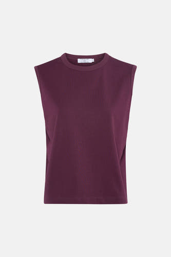 Débardeur violet de Clouds of Fashion, modèle sans manches avec un col rond.