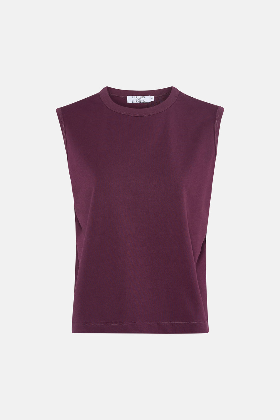 Débardeur violet de Clouds of Fashion, modèle sans manches avec un col rond.