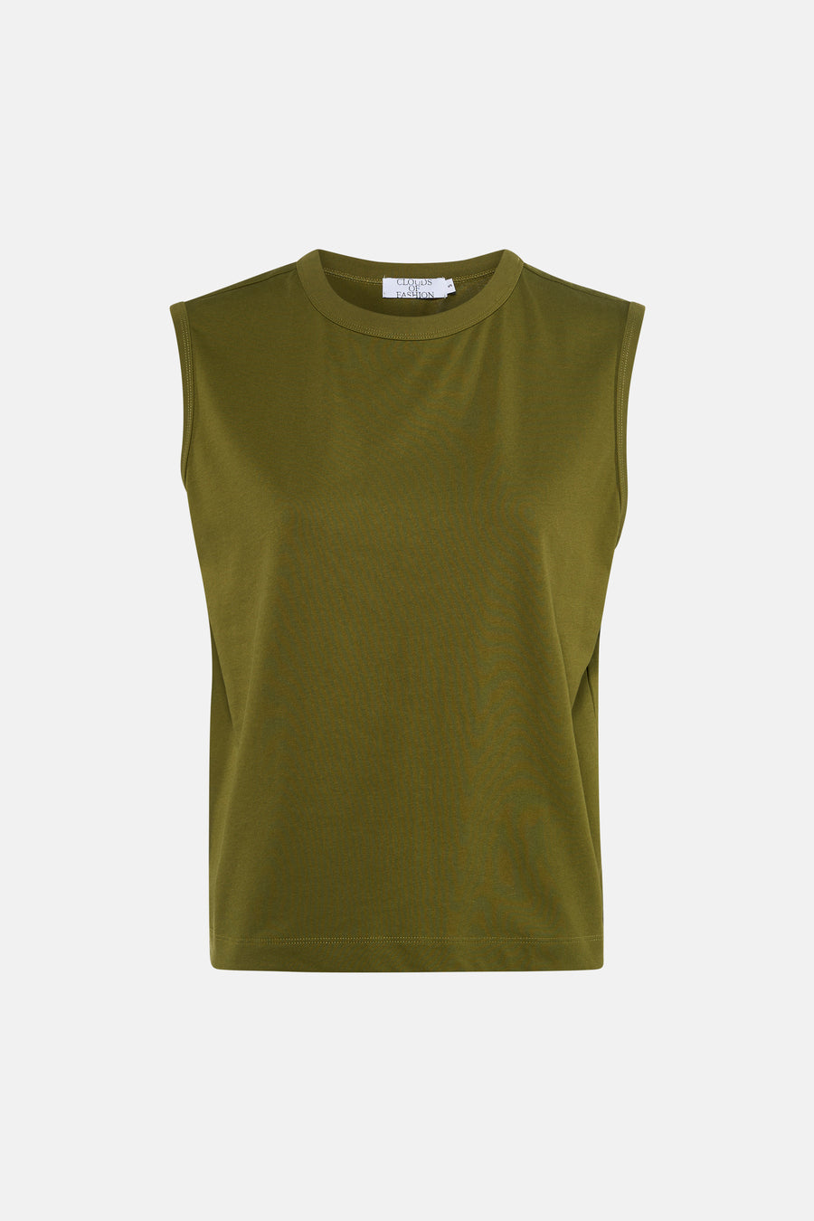 Débardeur vert de Clouds of Fashion, modèle sans manches avec un col rond.