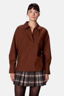 Blouse à manches longues - brun