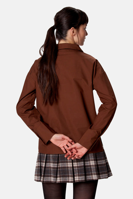Blouse à manches longues - brun