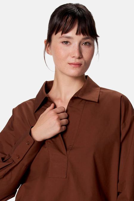 Blouse à manches longues - brun