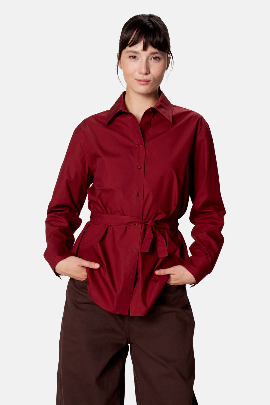 Blouse à manches longues - rouge