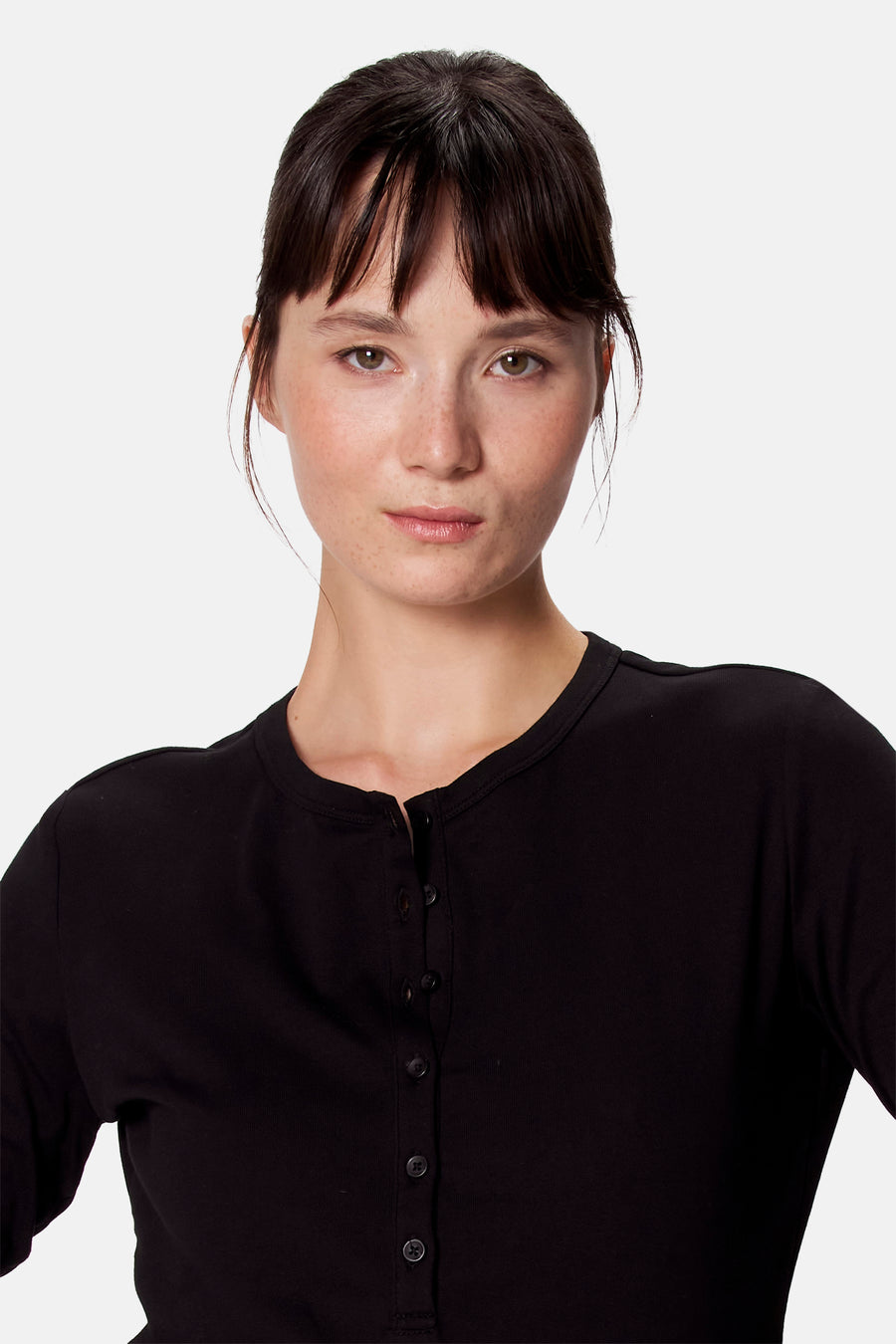 Top uni manche longue noir - Clouds of Fashion