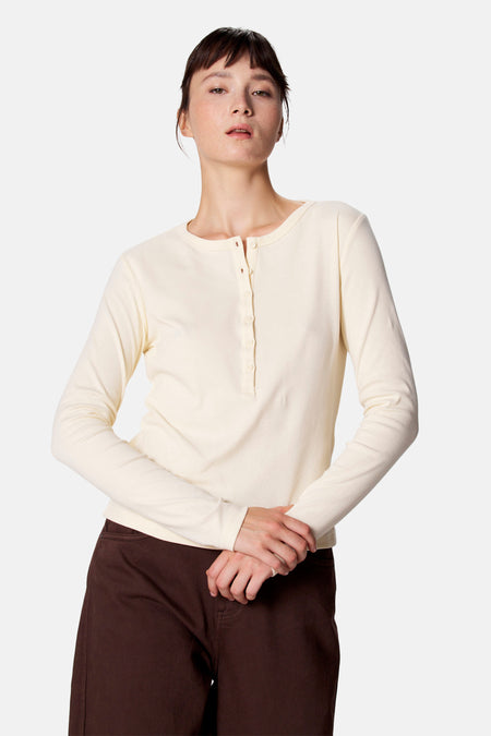 Top uni manche longue jaune - Clouds of Fashion