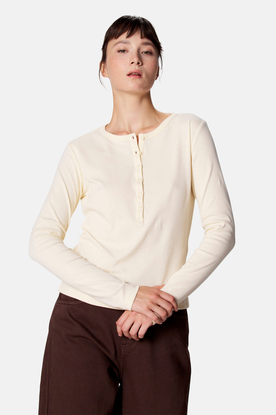Top uni manche longue jaune - Clouds of Fashion