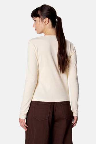Top uni manche longue jaune - Clouds of Fashion