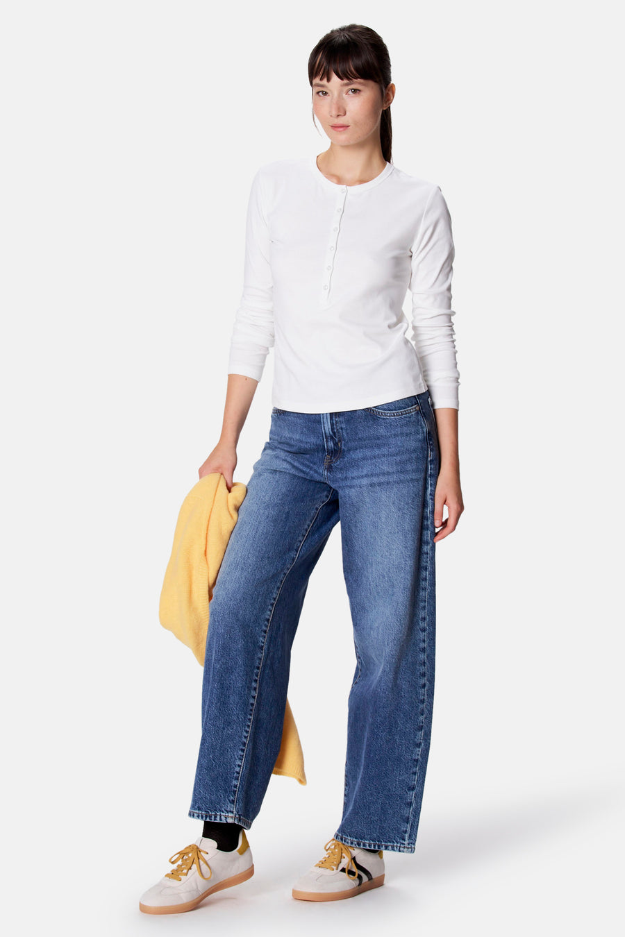 Top uni manche longue blanc - Clouds of Fashion