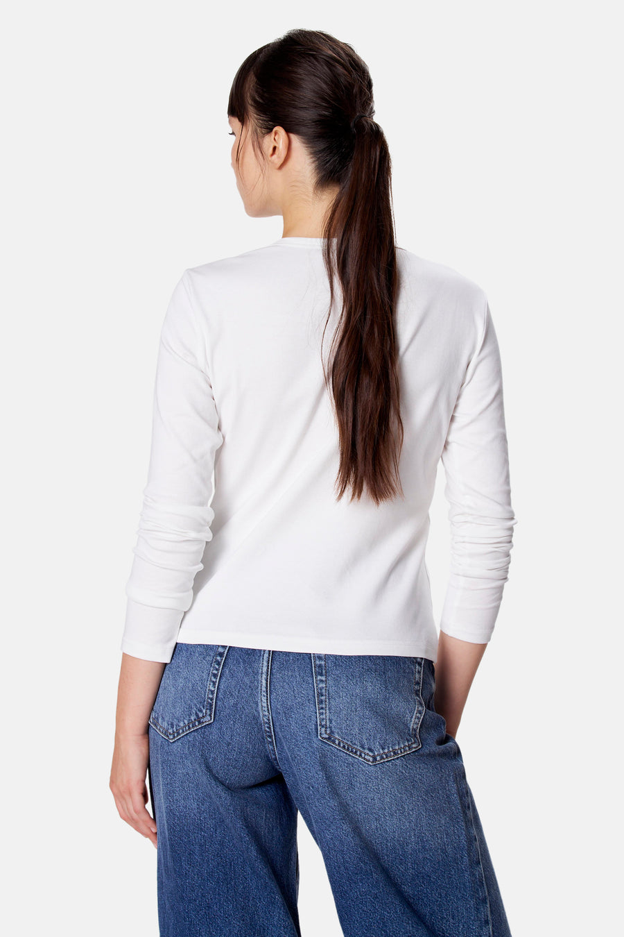 Top uni manche longue blanc - Clouds of Fashion