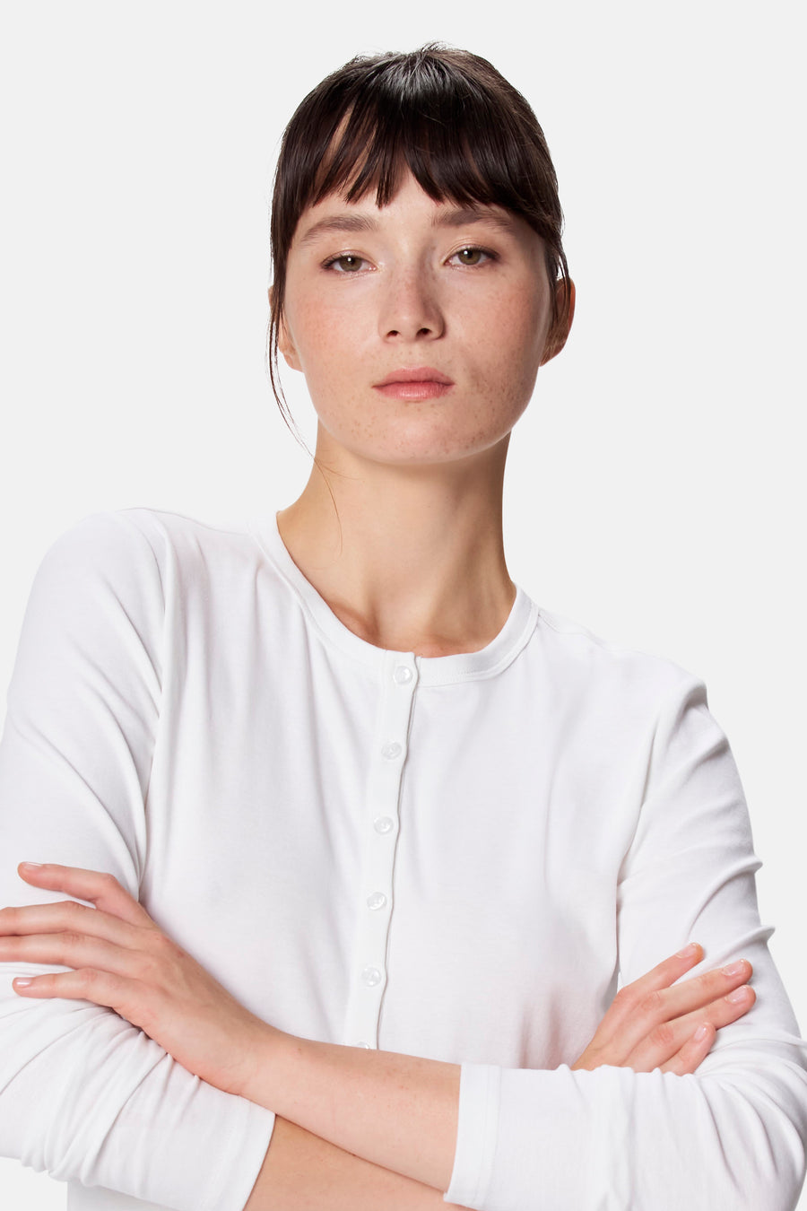 Top uni manche longue blanc - Clouds of Fashion