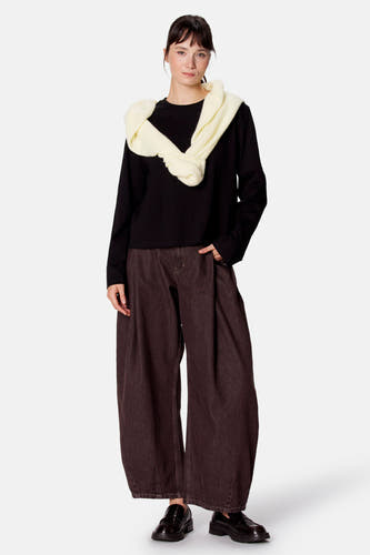 Top uni manche longue noir - Clouds of Fashion