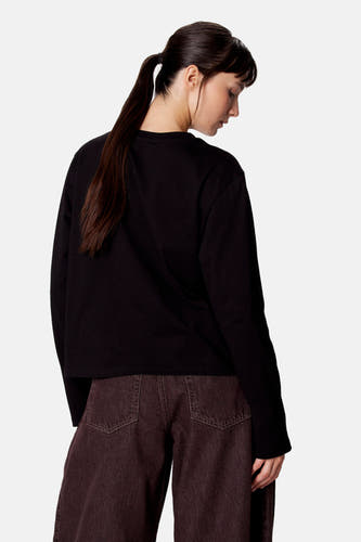 Top uni manche longue noir - Clouds of Fashion