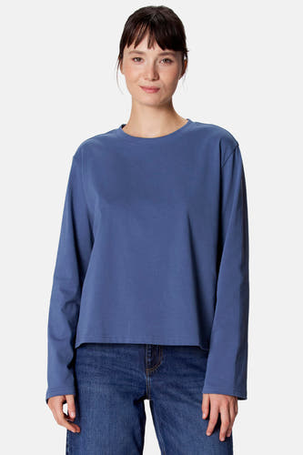 Top uni manche longue bleu - Clouds of Fashion