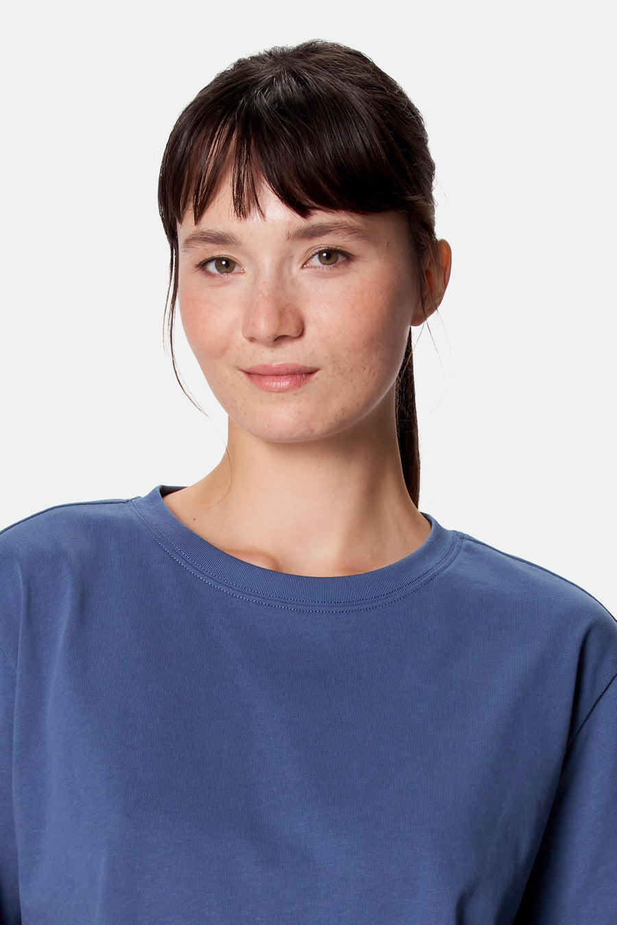 Top uni manche longue bleu - Clouds of Fashion