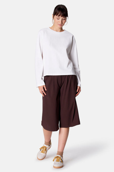 Top uni manche longue blanc - Clouds of Fashion