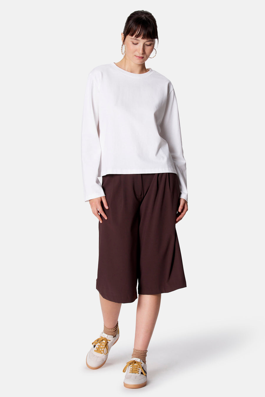Top uni manche longue blanc - Clouds of Fashion
