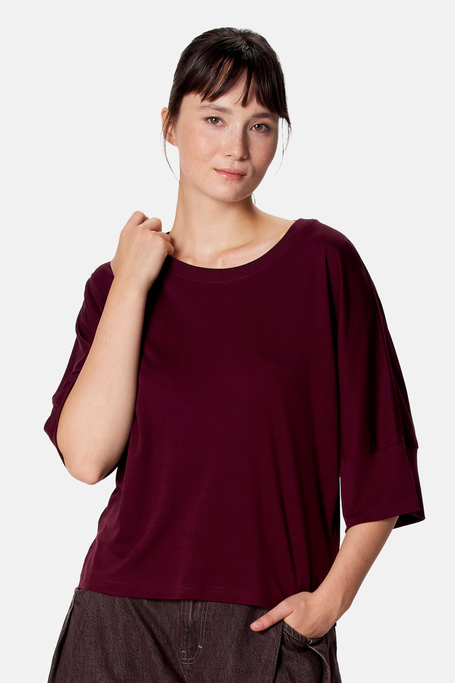 Top uni manche courte rouge - Clouds of Fashion