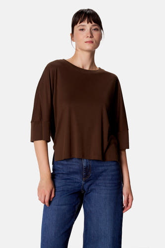 Top uni manche courte brun - Clouds of Fashion