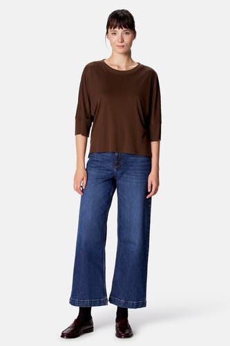 Top uni manche courte brun - Clouds of Fashion