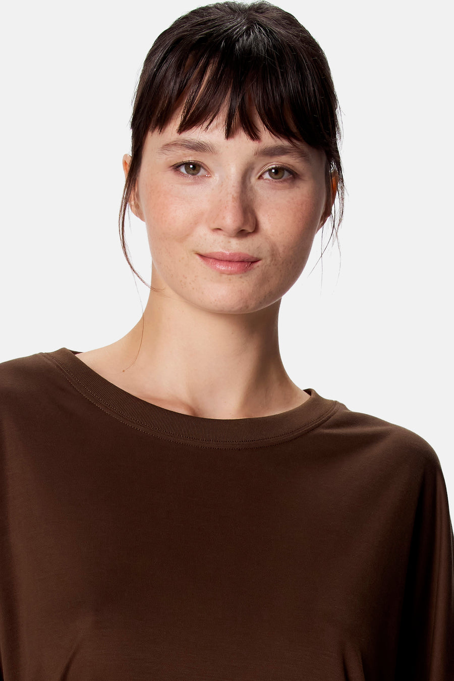 Top uni manche courte brun - Clouds of Fashion