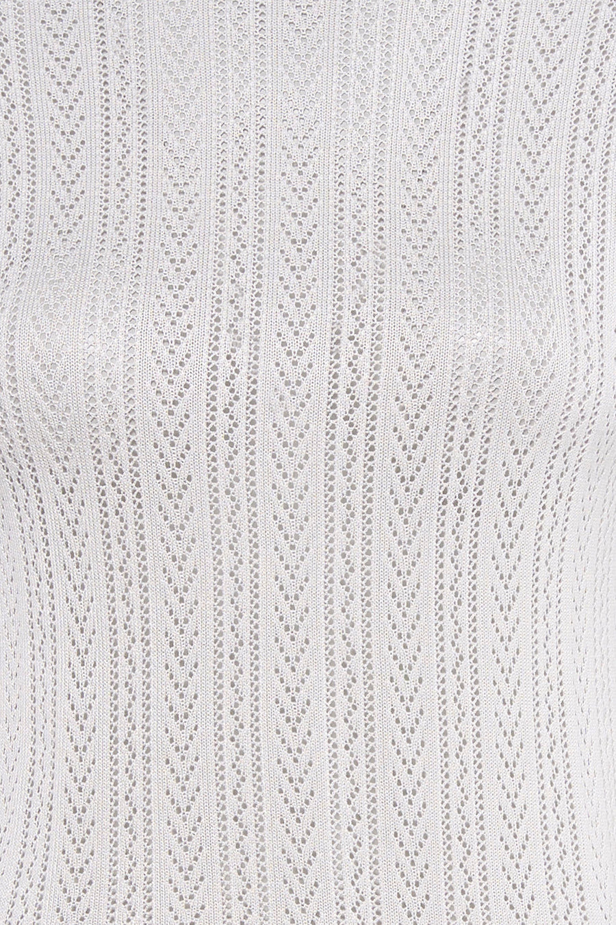 T-shirt blanc à manches longues de HAILYS, avec un motif ajouré vertical fin.