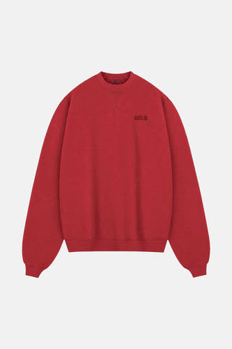 Sweat col O - rouge
