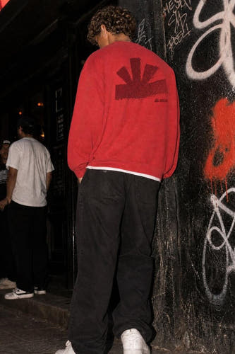 Sweat col O - rouge