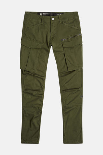 Pantalon cargo vert G-Star RAW, avec poches et fermeture à glissière.