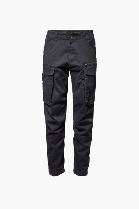 Pantalon de travail noir G-Star RAW, avec plusieurs poches et une fermeture éclair sur la jambe.