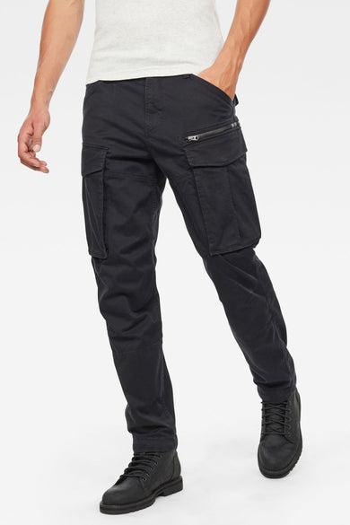 Pantalon cargo noir de G-Star RAW, avec poches sur les côtés et fermetures à glissière.