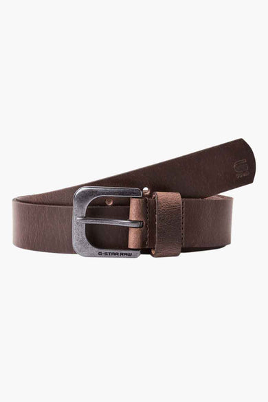 Ceinture brune de G-Star RAW avec une boucle argentée et une subtile texture.