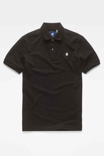 Polo noir de G-Star RAW, avec des manches courtes et un logo subtil sur la poitrine.