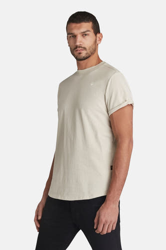 T-shirt écru à manches courtes de G-Star RAW, avec une texture froissée.