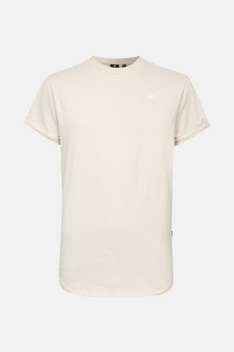 T-shirt écru à manches courtes de G-Star RAW, avec une petite étiquette logo sur le côté.