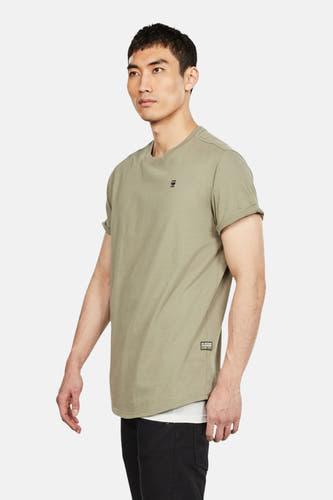 T-shirt vert avec manches courtes de G-Star RAW, avec des manches retroussées et un détail de logo subtil.
