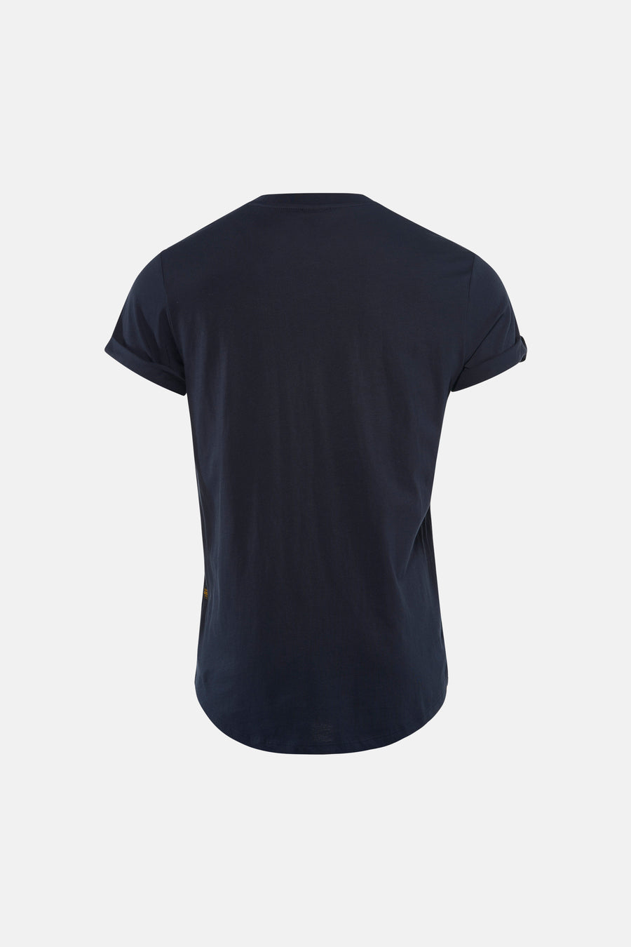 T-shirt bleu à manches courtes de G-Star RAW, avec manches retroussées et un design uni, dos.
