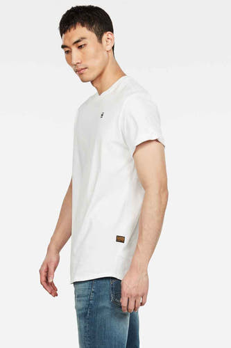 T-shirt blanc de G-Star RAW, avec des manches courtes et un petit détail logo.