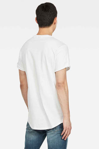 T-shirt blanc de G-Star RAW, vu de derrière, avec des manches courtes et un col rond.