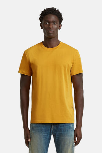 T-shirt jaune à manches courtes de G-Star RAW, avec une texture drapée.
