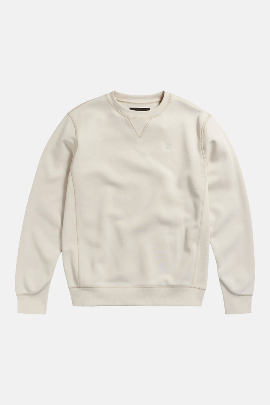 Pull de couleur écru à col rond de G-Star RAW, avec manches raglan et un logo discret sur la poitrine.