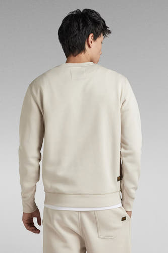 Gilet écru de G-Star RAW, vu de dos, avec des manches longues et un pantalon coordonné.
