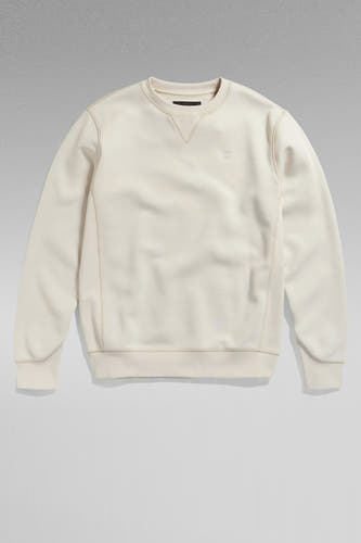 Pull écru à col rond de G-Star RAW, avec un logo discret sur la poitrine et un design uni.